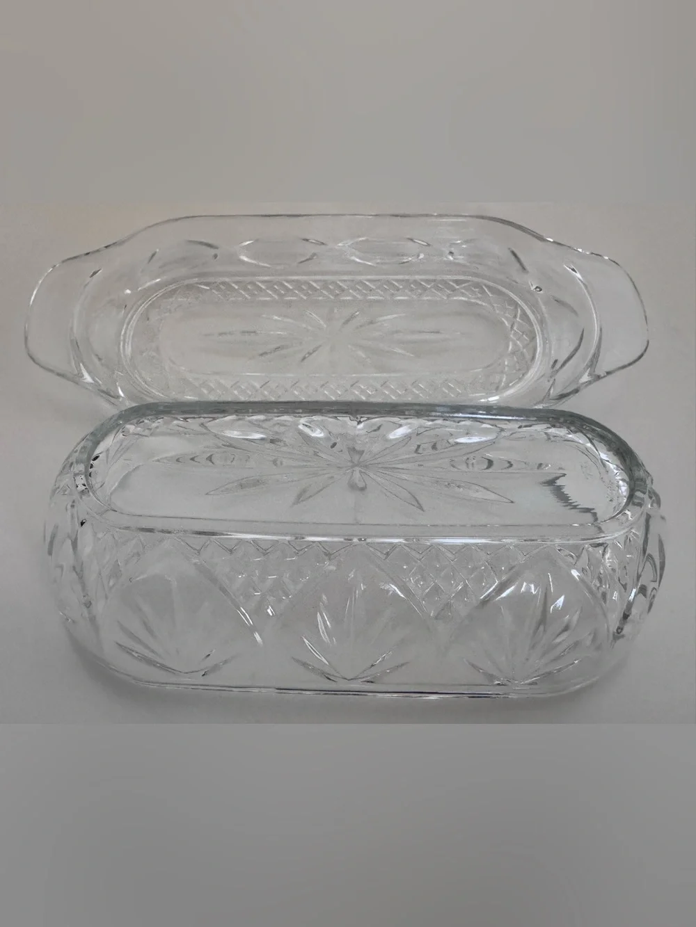 Cristal D'Arques Butter Dish Cottagecore Grandmillennial French Country Glass